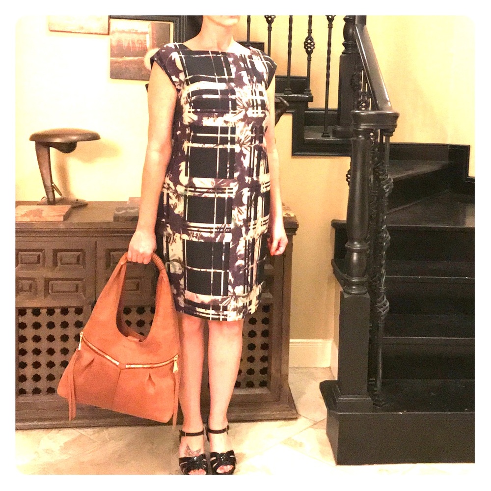 Escada Abstract Dress, Mod Cut, Subtle Hues